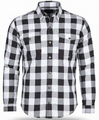 Black and White Flannel- CE AA Rated Fully Kevlar Lined