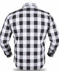 Black and White Flannel- CE AA Rated Fully Kevlar Lined