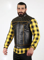 Motorbike Vest Yellow & black