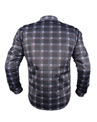 Mesh Shirt Dark Blue Check with Red Boxes