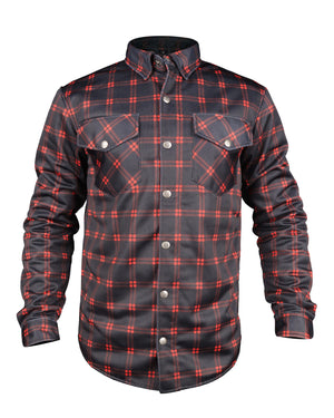 Summer Mesh Shirt Red Lines on Black Check