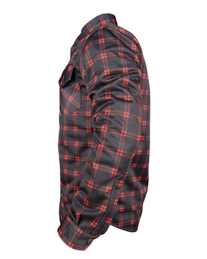 Summer Mesh Shirt Red Lines on Black Check