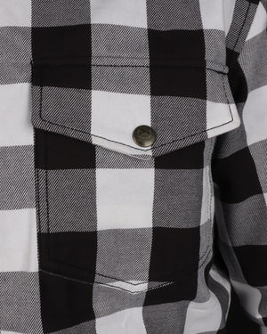 Black and White Flannel- CE AA Rated Fully Kevlar Lined