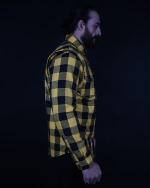 Yellow and Black Flannel- CE AA Rated Fully Kevlar Lined