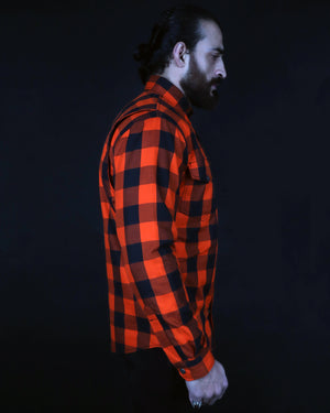 Orange and Black Flannel (Kevlar Lined) - CE AA Rated