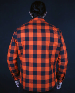 Orange and Black Flannel (Kevlar Lined) - CE AA Rated