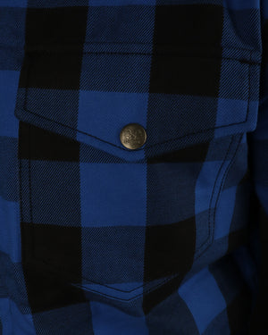 Blue and Black Flannel- CE AA Rated Fully Kevlar Lined