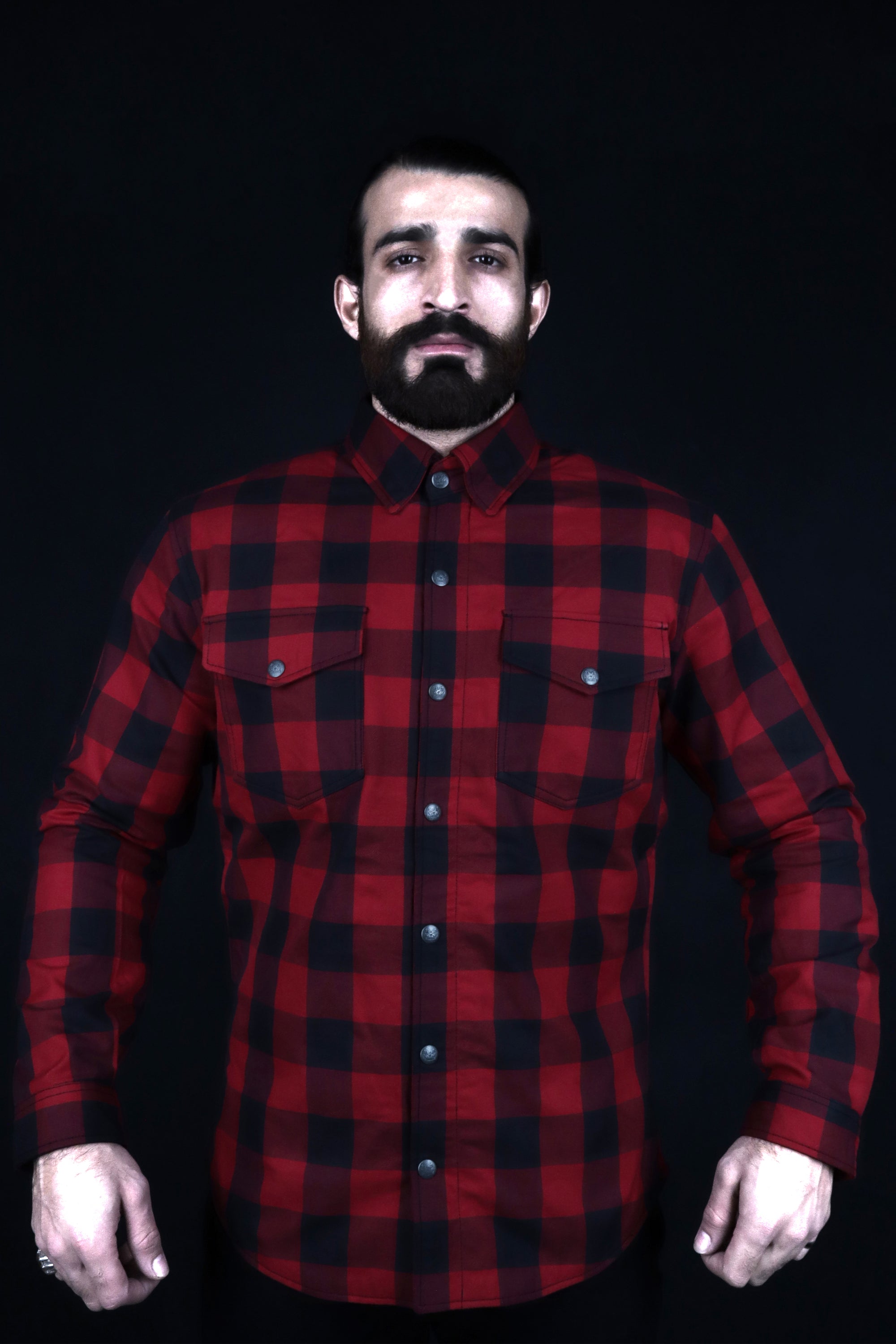 Red and Black Flannel Shirt- CE AA Rated Fully Kevlar Lined