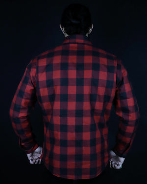 Red and Black Flannel Shirt- CE AA Rated Fully Kevlar Lined