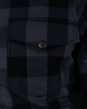 Kevlar Lined Flannel Shirt (Grey-Black) - CE AA Rated