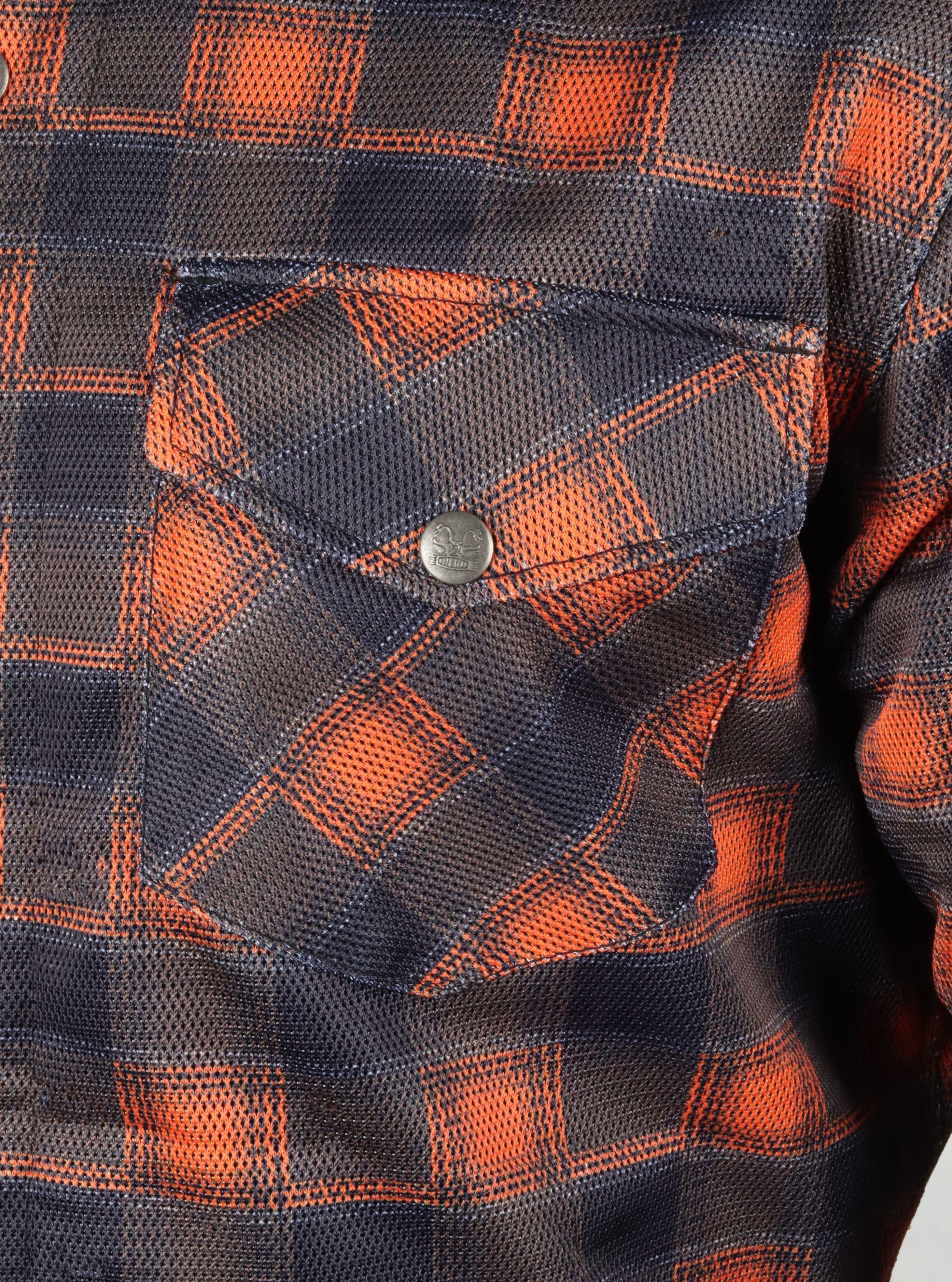 Mesh Shirt Orange Check