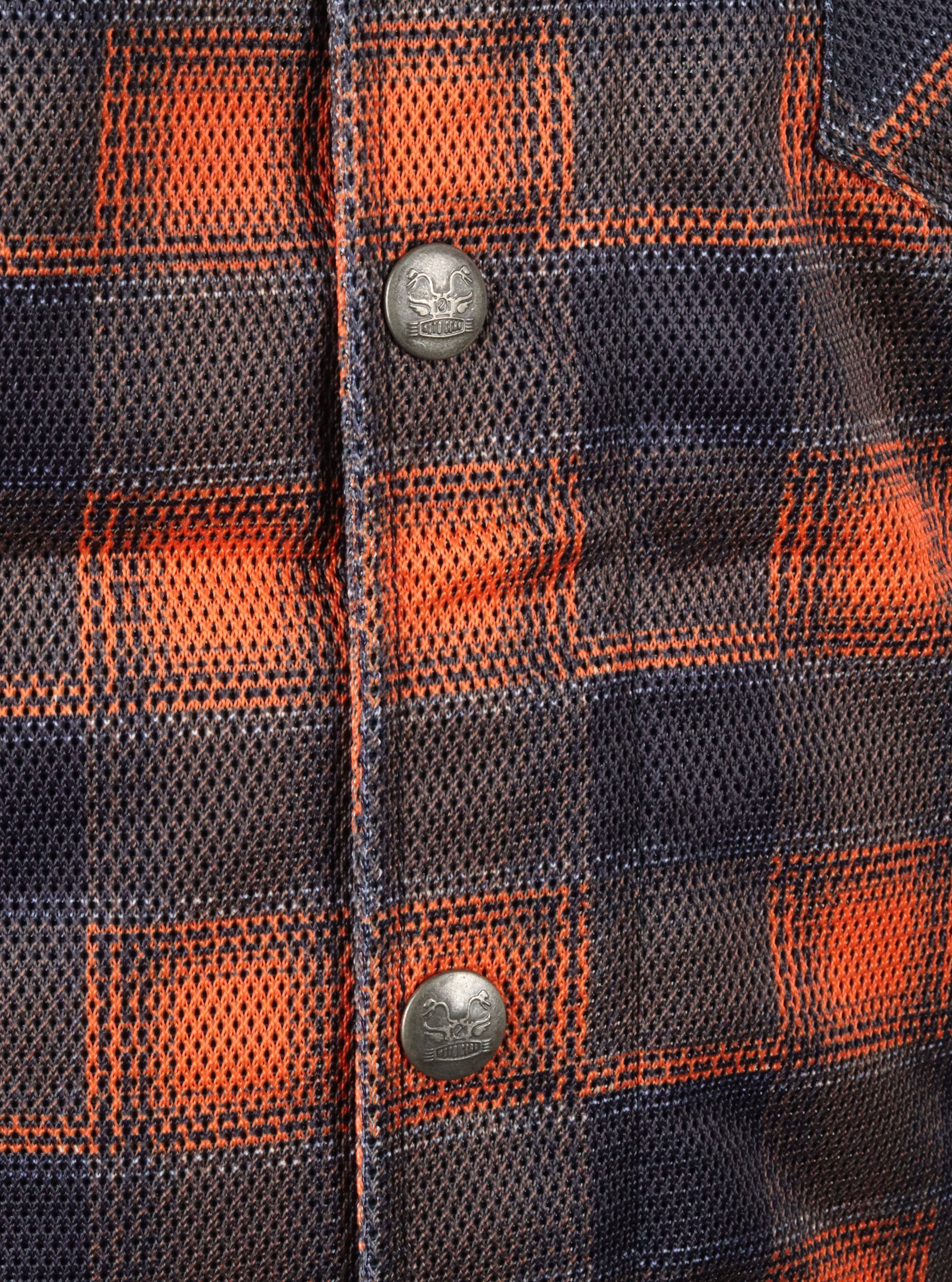 Mesh Shirt Orange Check