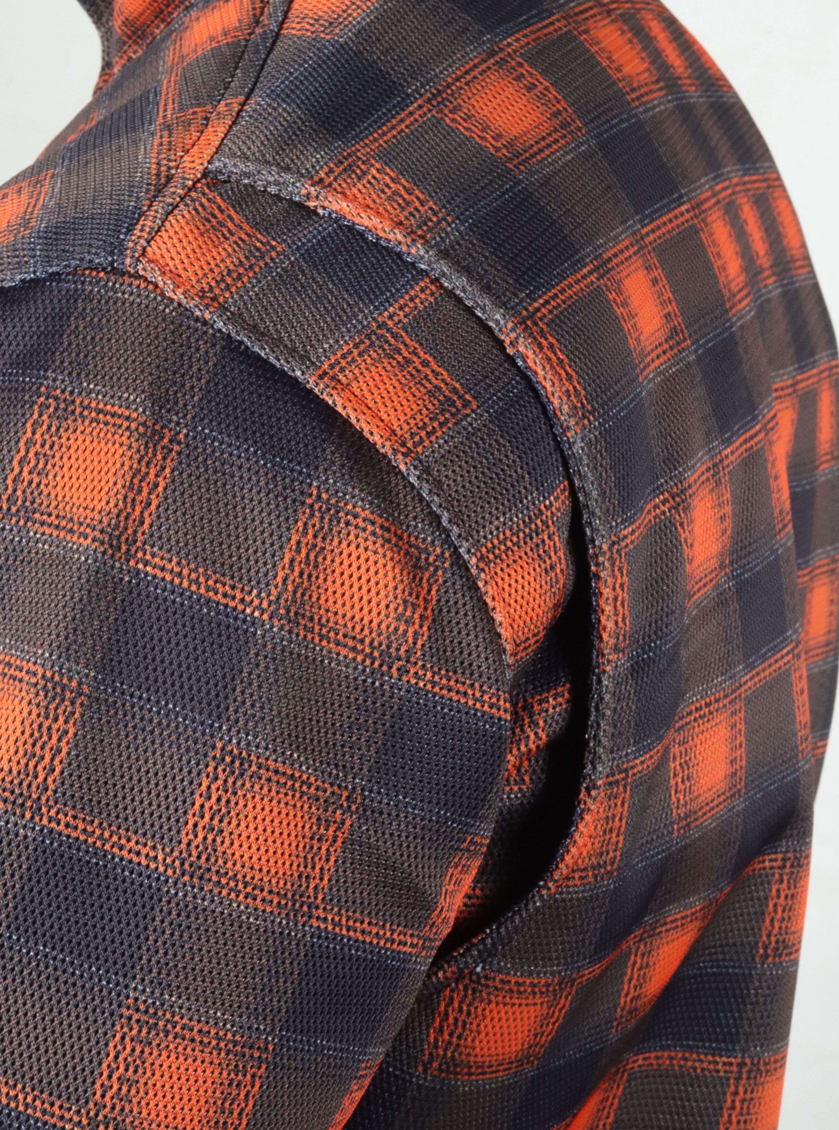 Mesh Shirt Orange Check