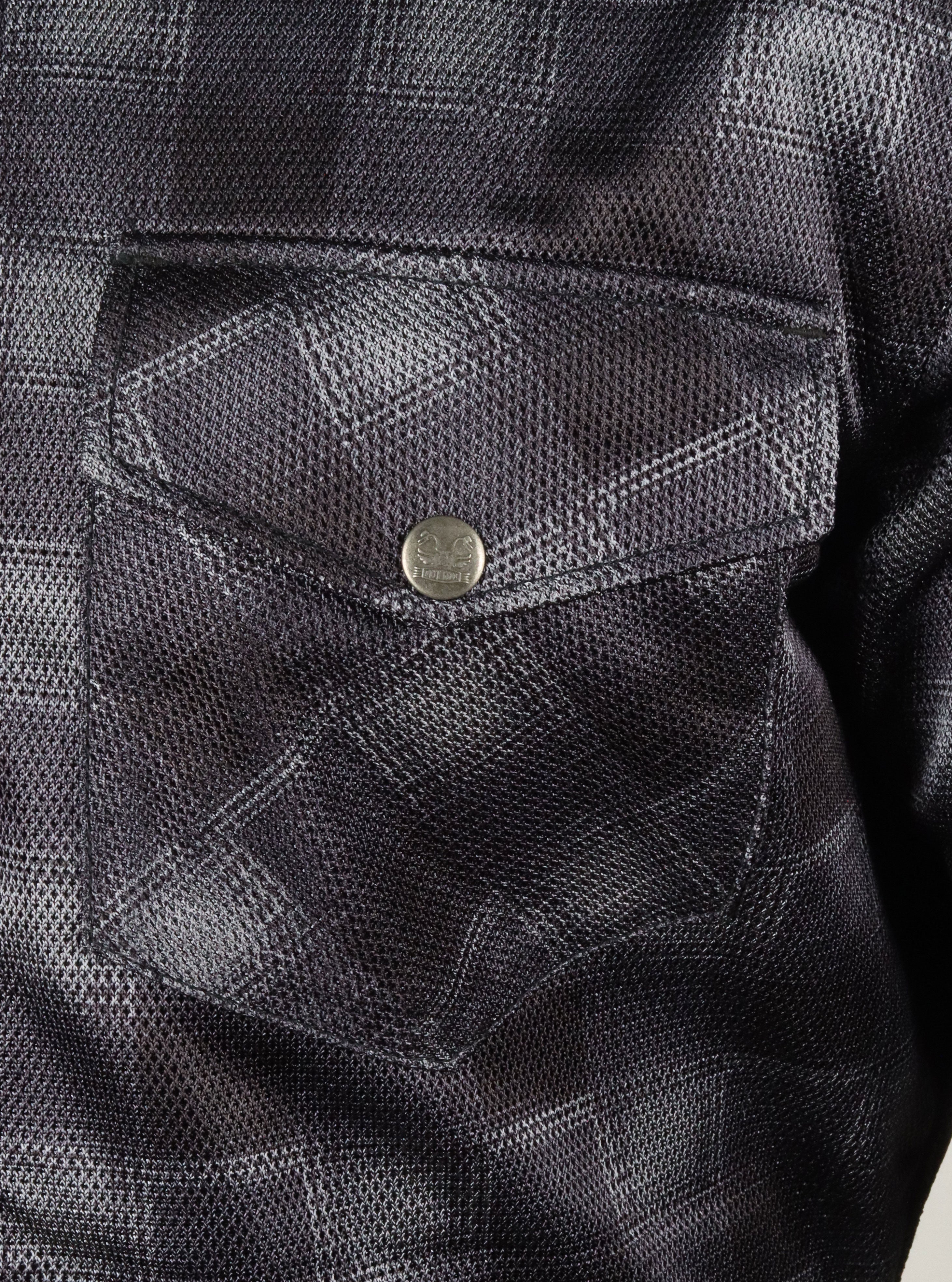 Mesh Shirt Check Grey & Black