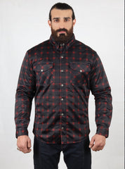 Mesh Shirt Red Lines on Black Check