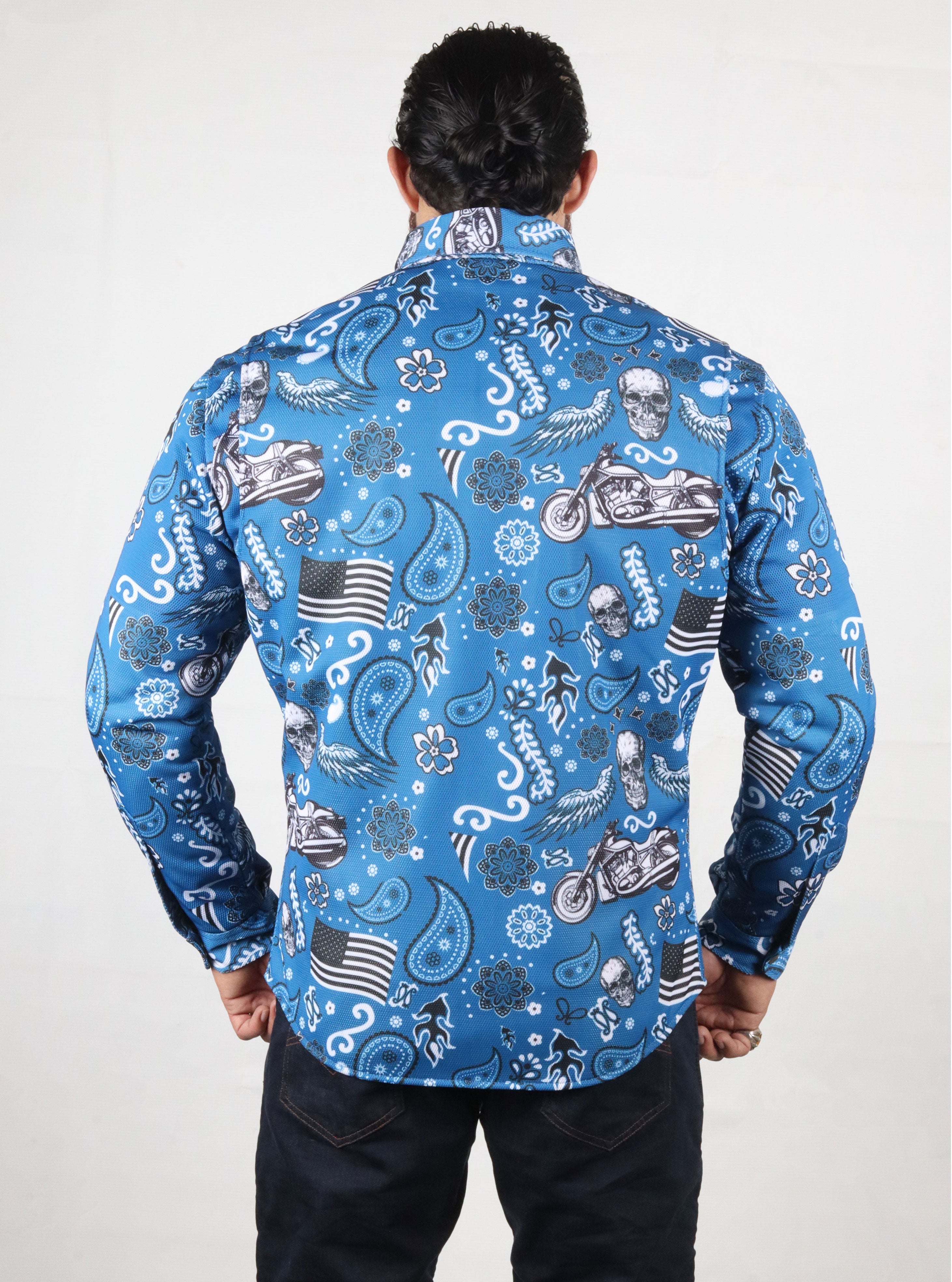 Skyline Skull Shield Summer Mesh Shirt