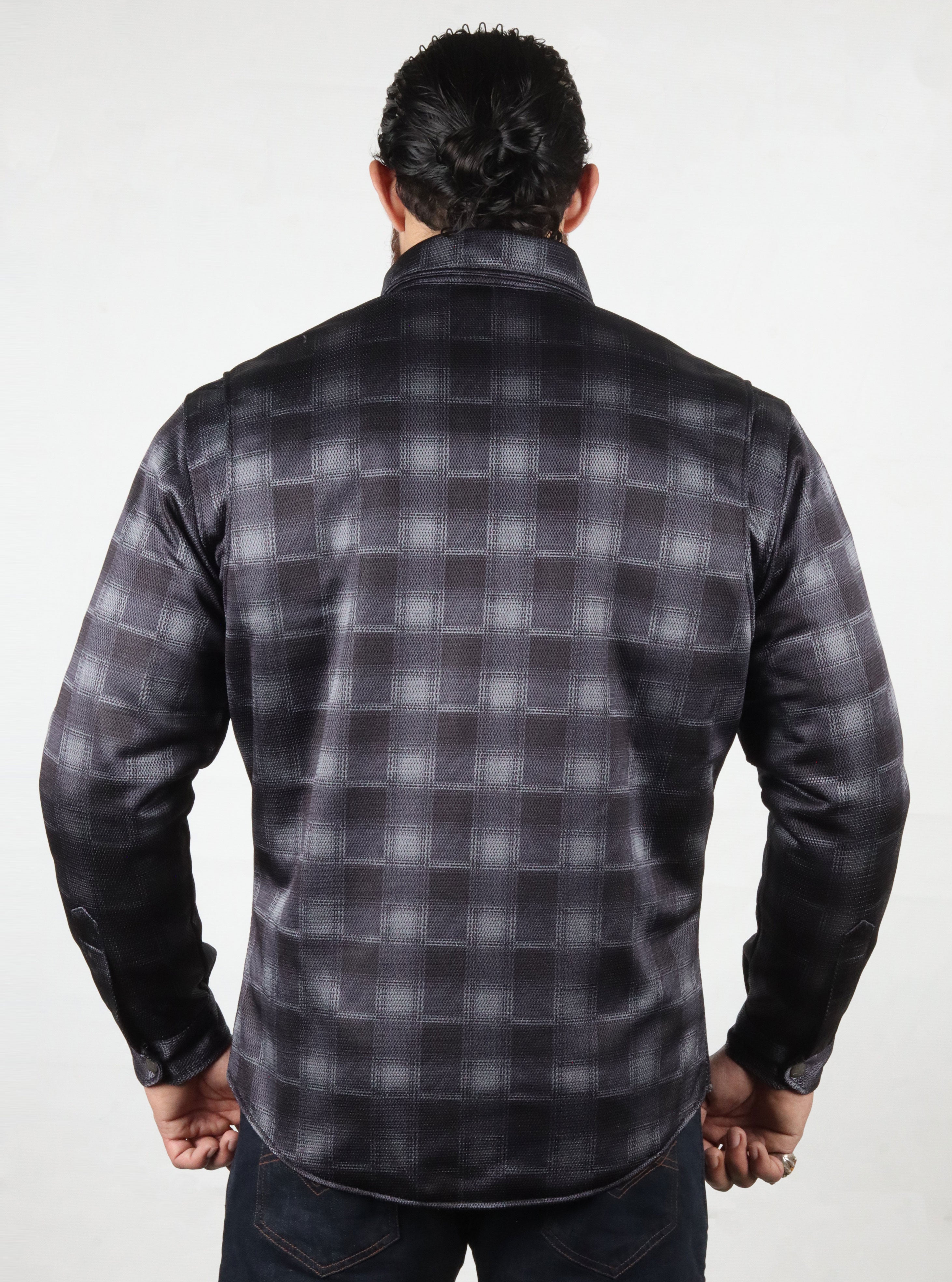 Mesh Shirt Check Grey & Black