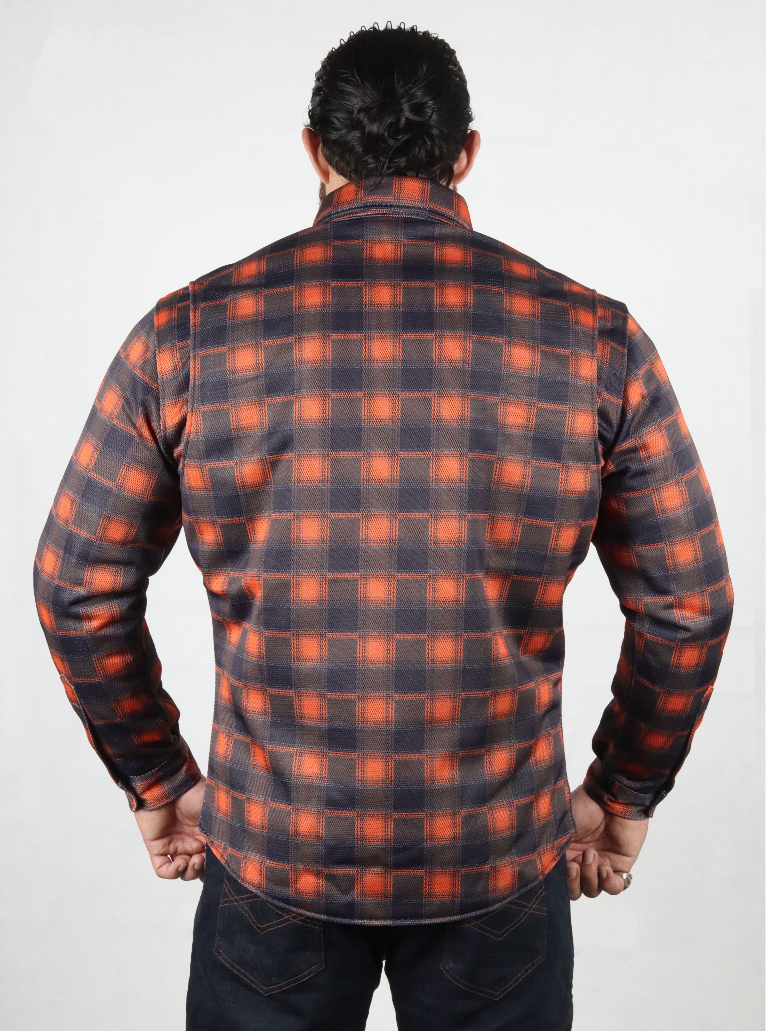 Mesh Shirt Orange Check