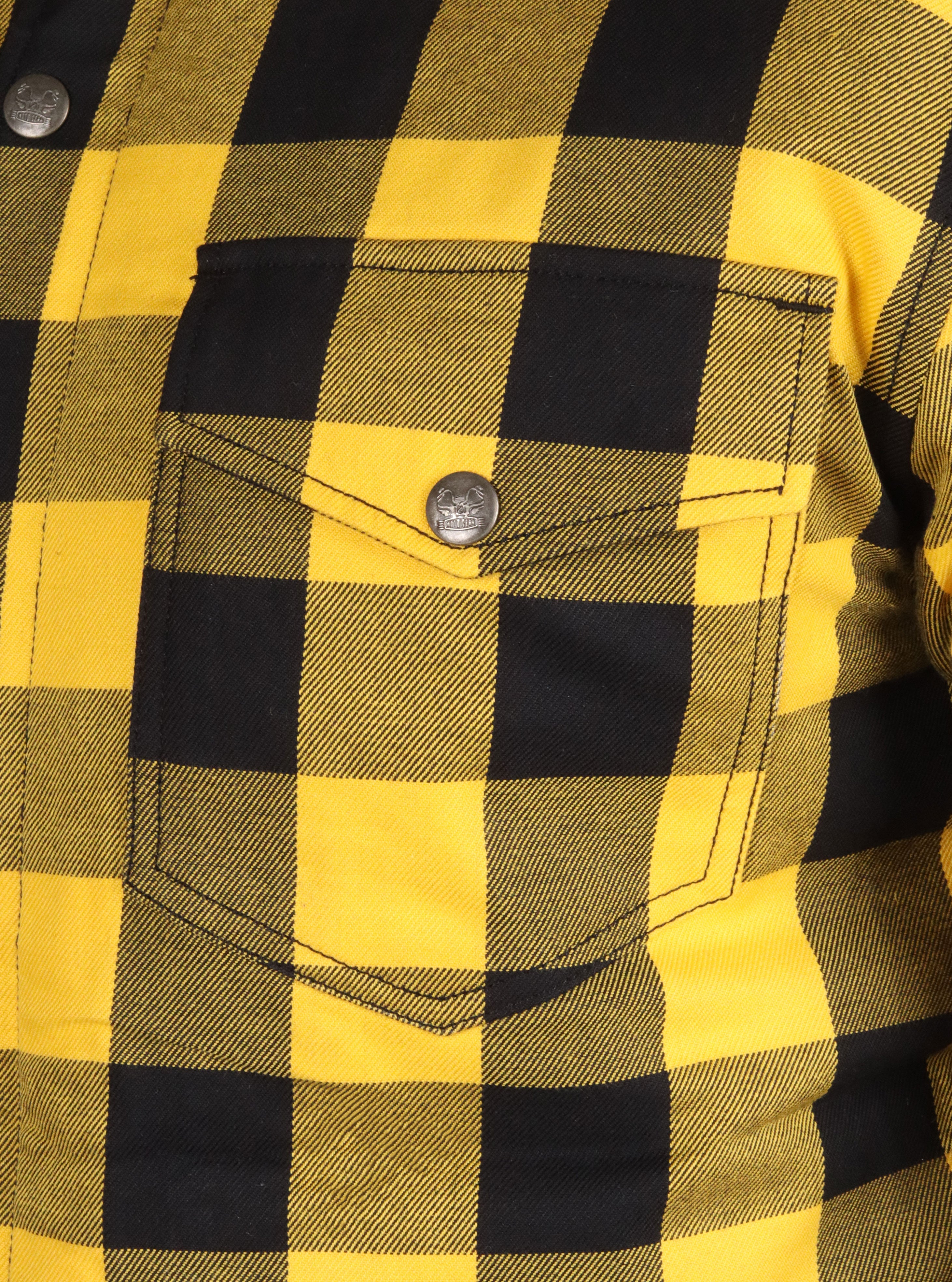 Yellow and Black Flannel- CE AA Rated Fully Kevlar Lined