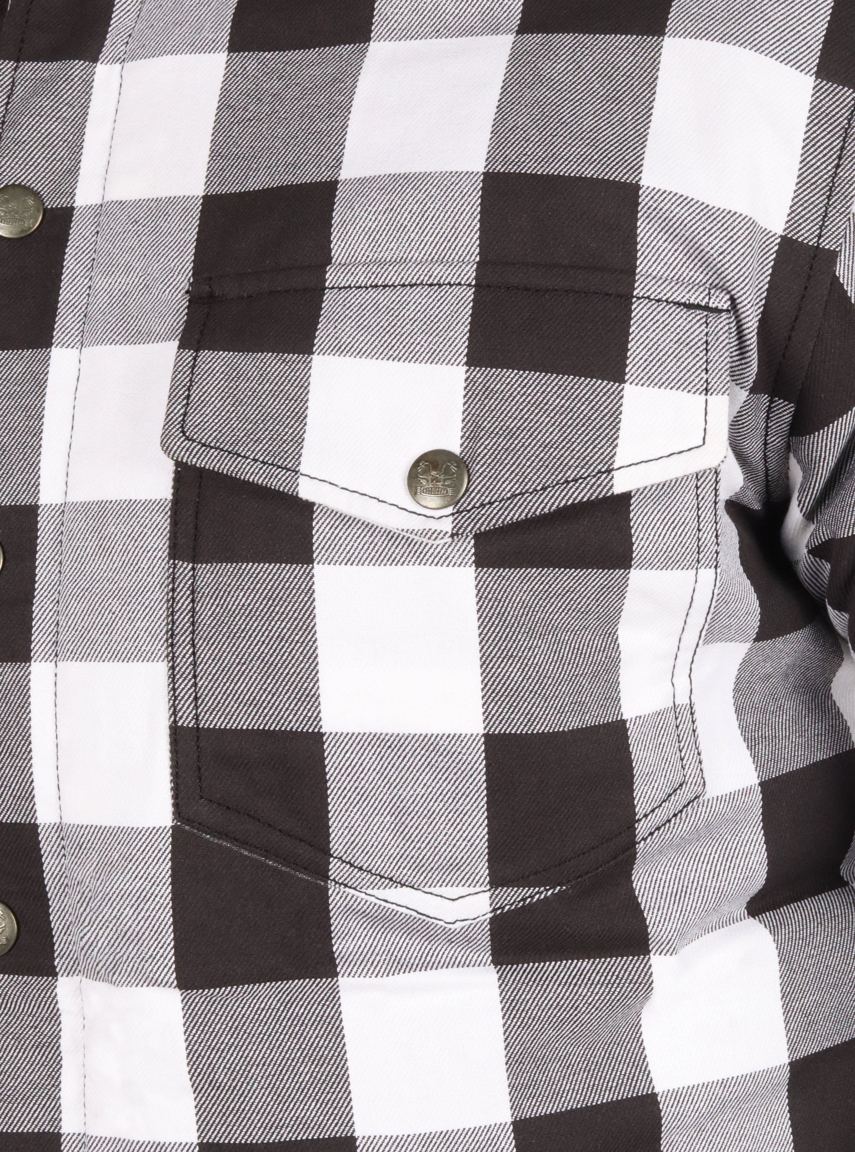 Black and White Flannel- CE AA Rated Fully Kevlar Lined