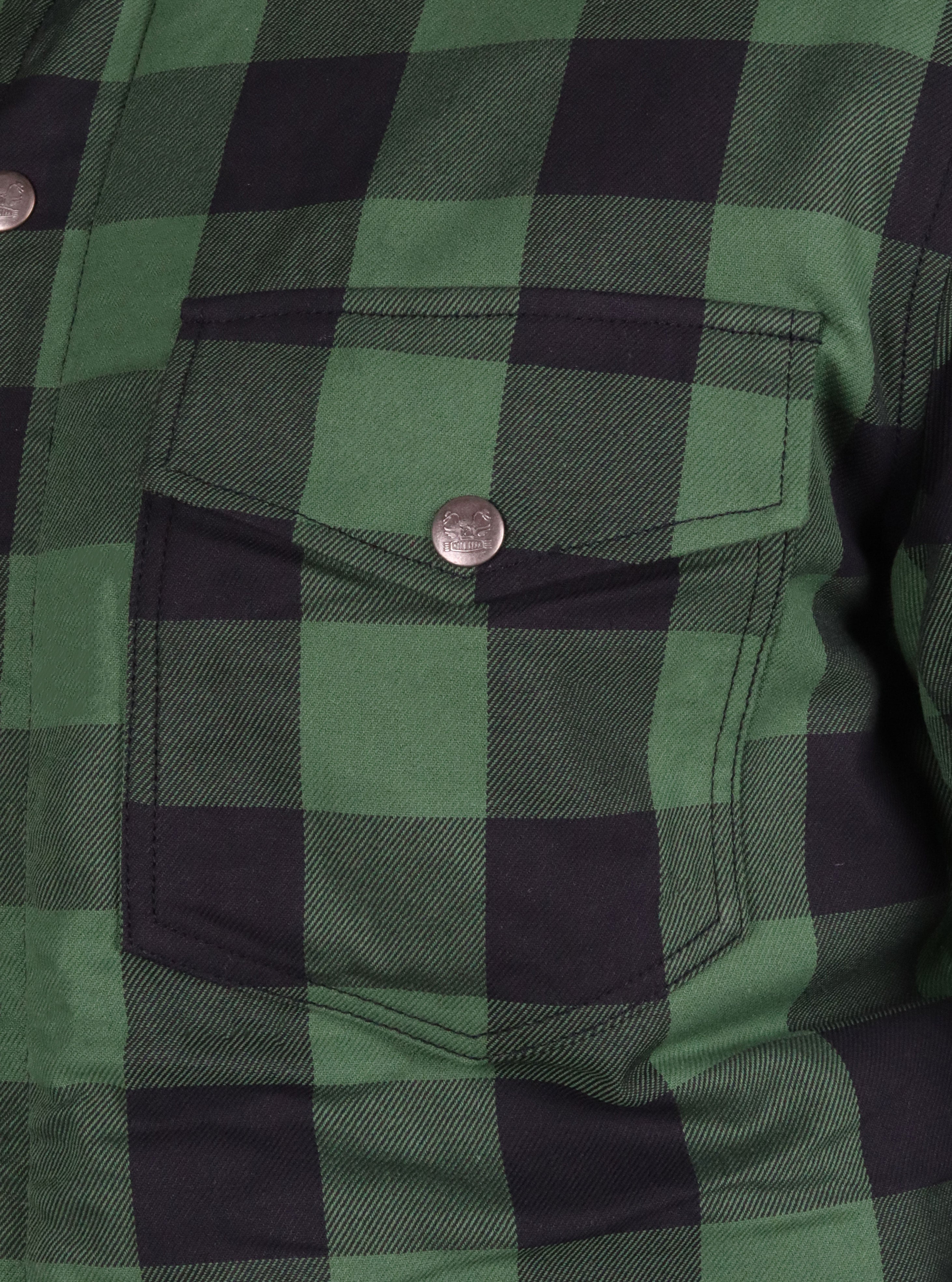 Black and Green Flannel- CE AA Rated Fully Kevlar Lined