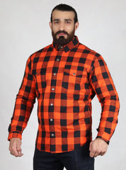 Orange and Black Flannel (Kevlar Lined) - CE AA Rated