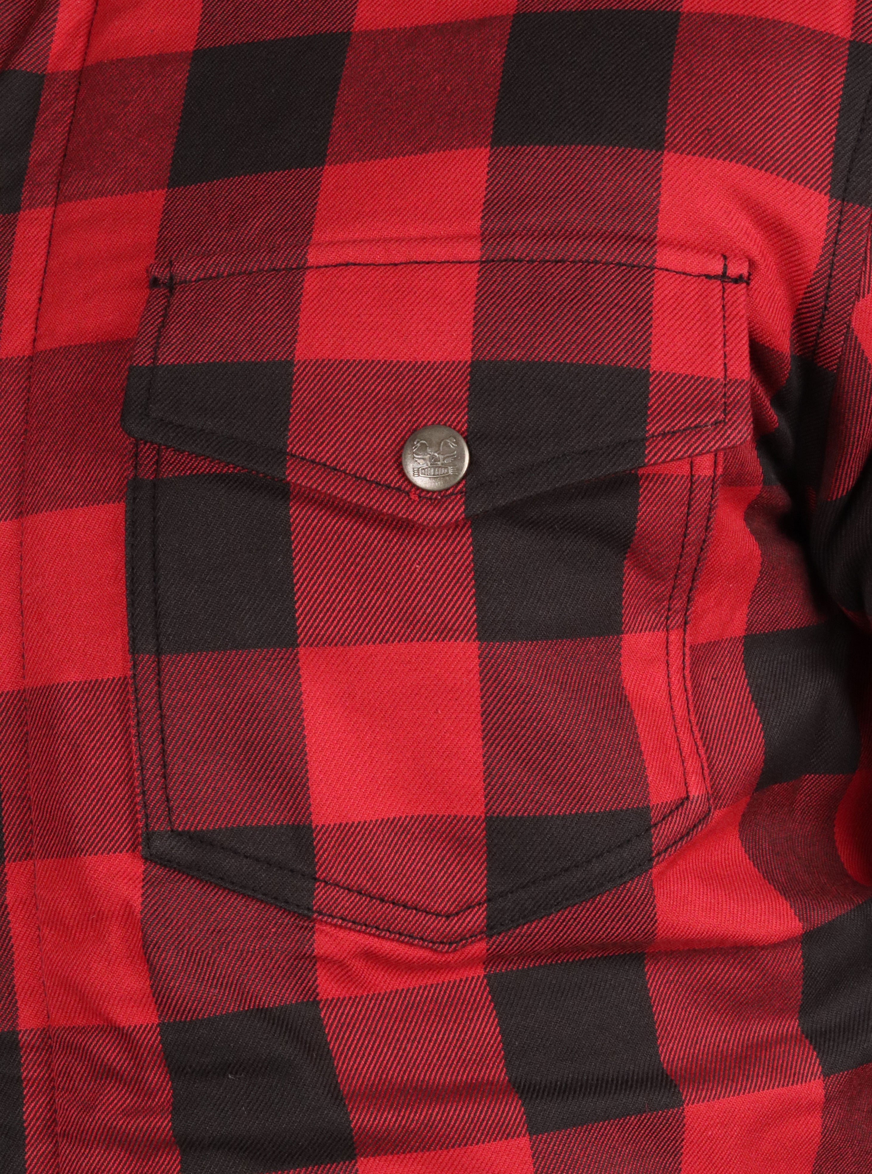 Red and Black Flannel Shirt- CE AA Rated Fully Kevlar Lined