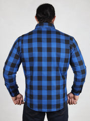 Blue and Black Flannel- CE AA Rated Fully Kevlar Lined