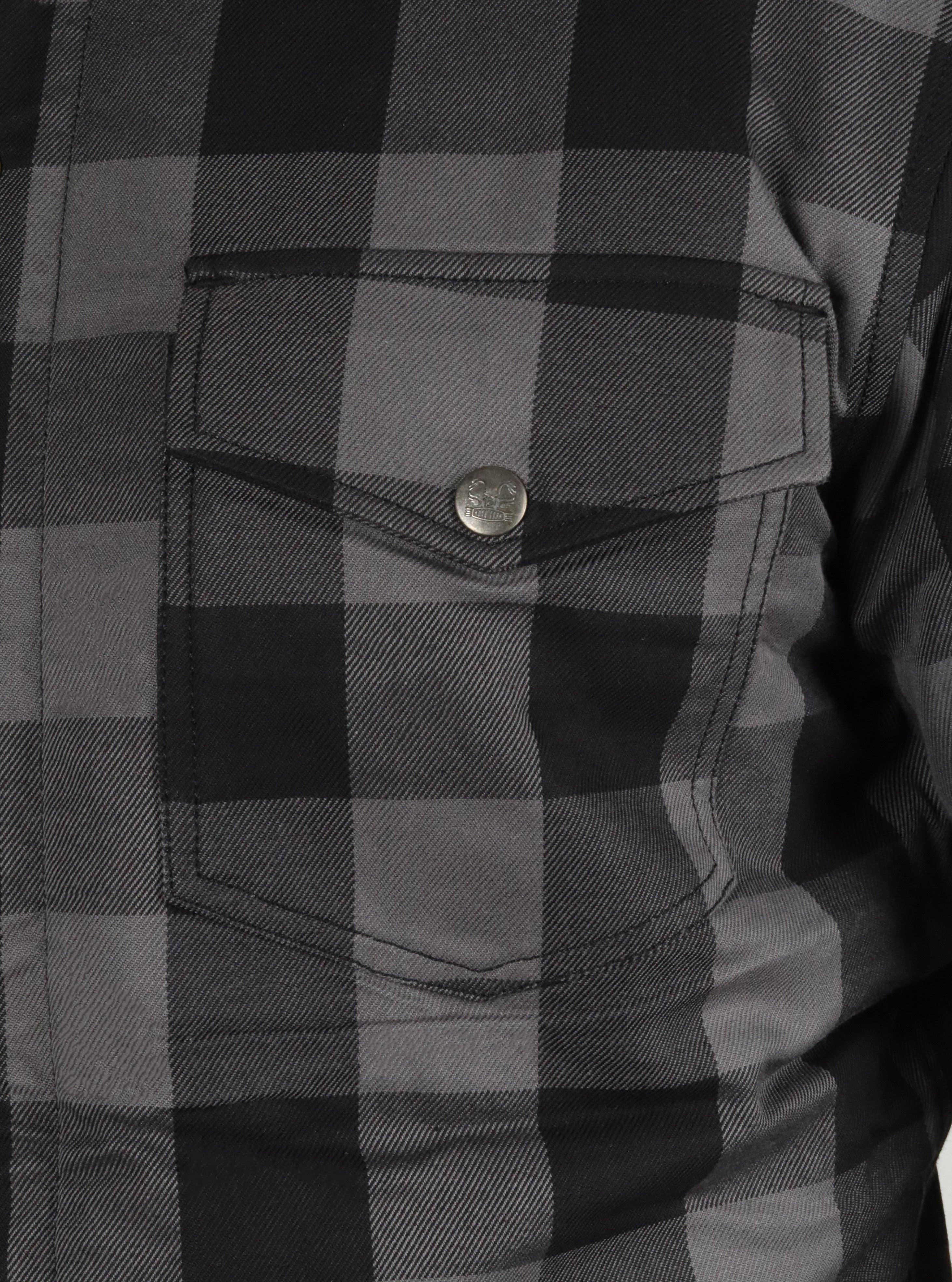 test product Kevlar Lined Flannel Shirt (Grey-Black) - CE AA Rated