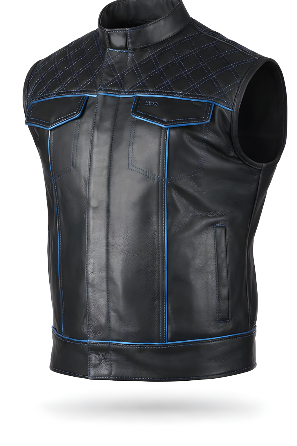 Motorbike Vest Blue & black
