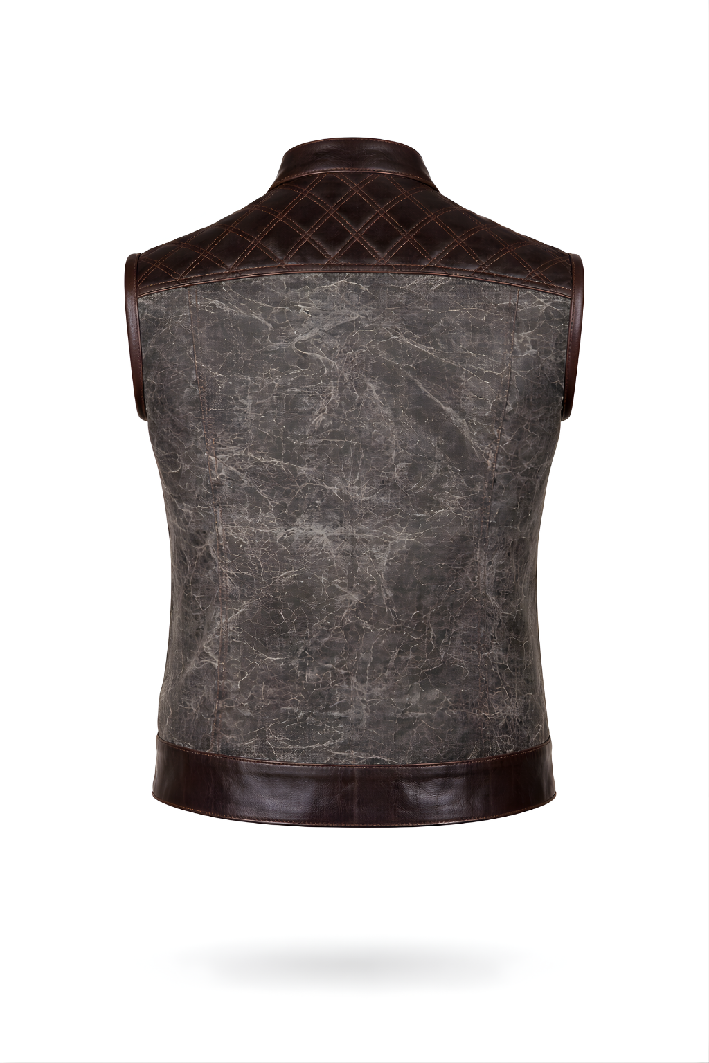 Men's Motorbike Vest Dark Brown Marble-Textured - OZ MOTOGEAR