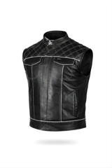 Motorbike Vest Black & white