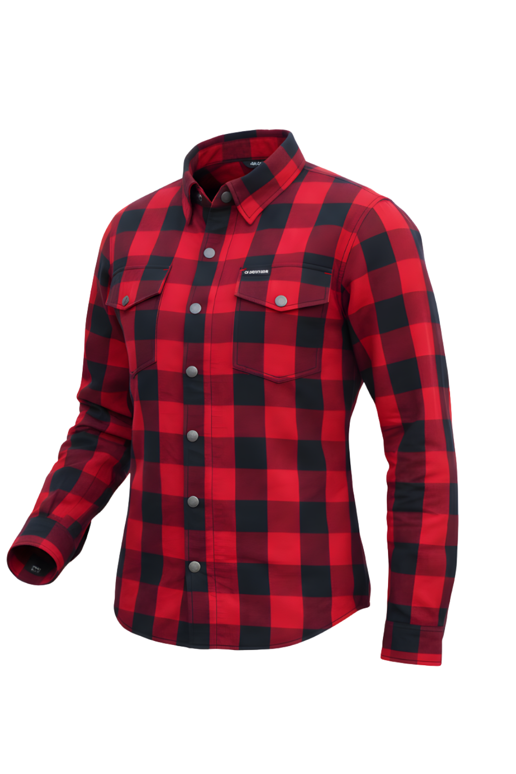 Ladies Shirt Red and Black CE AA Armored Motorcycle Flannel Shirt – Kevlar Reinforced Motorcycle Riding Shirt with Armor