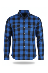 Blue and Black Flannel- CE AA Rated Fully Kevlar Lined