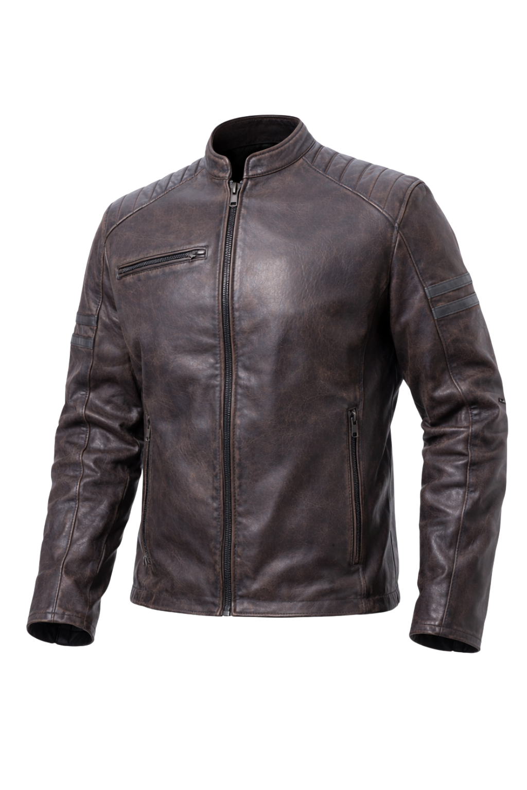 Men’s Vintage Leather Motorcycle Armored Jacket