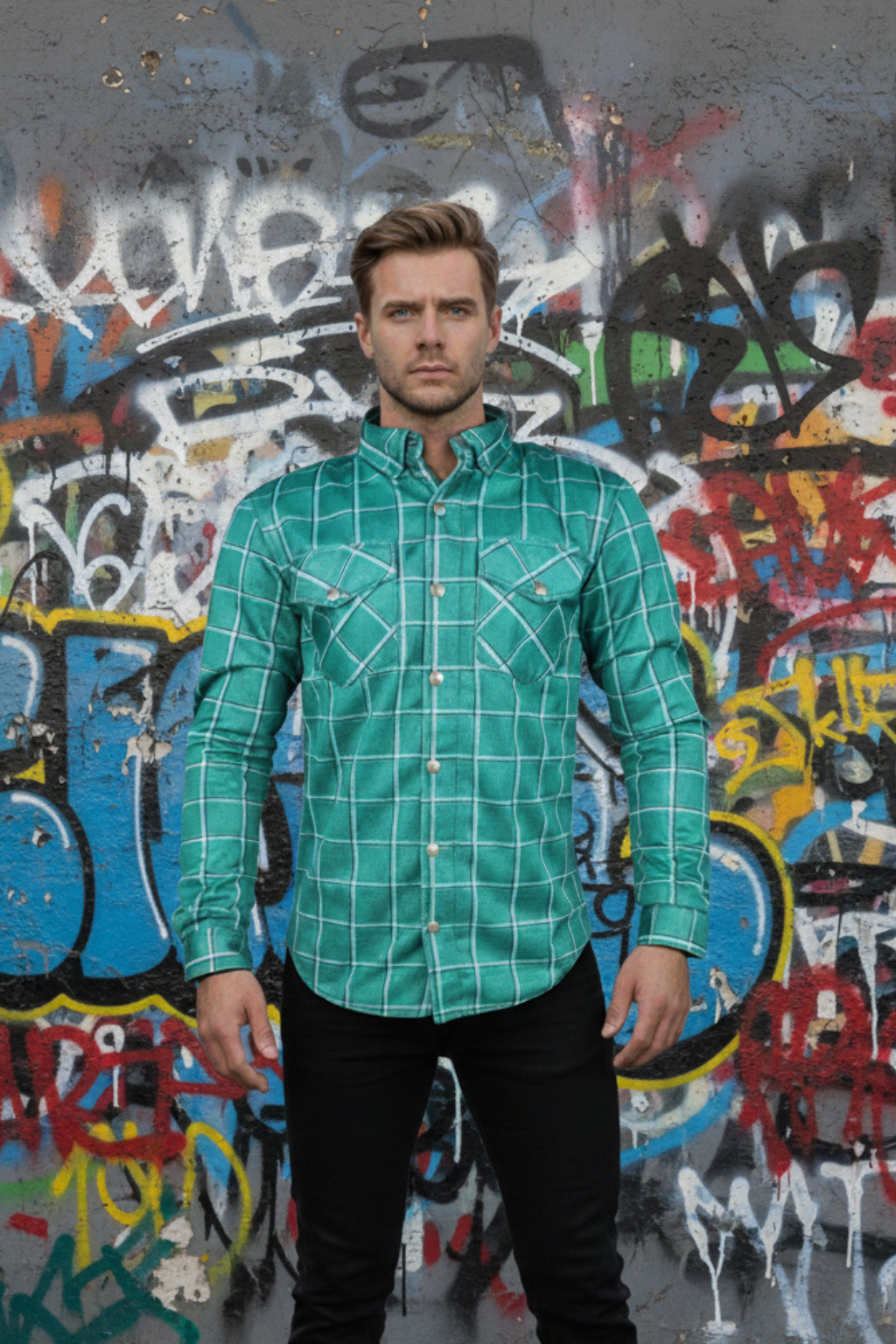 Mesh Shirt - Green Check