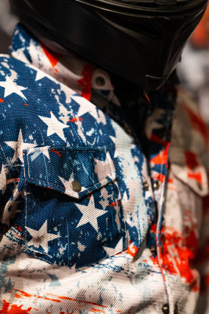 American Patriotic Mesh Aramid Shirt stitched by experts