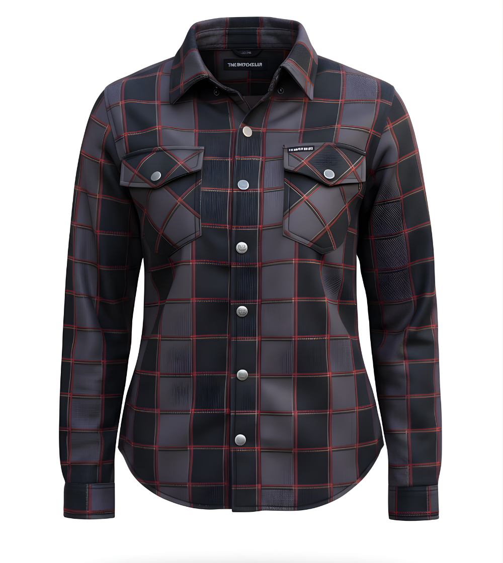 Women's Tartan Plaid Protective Mesh Shirt