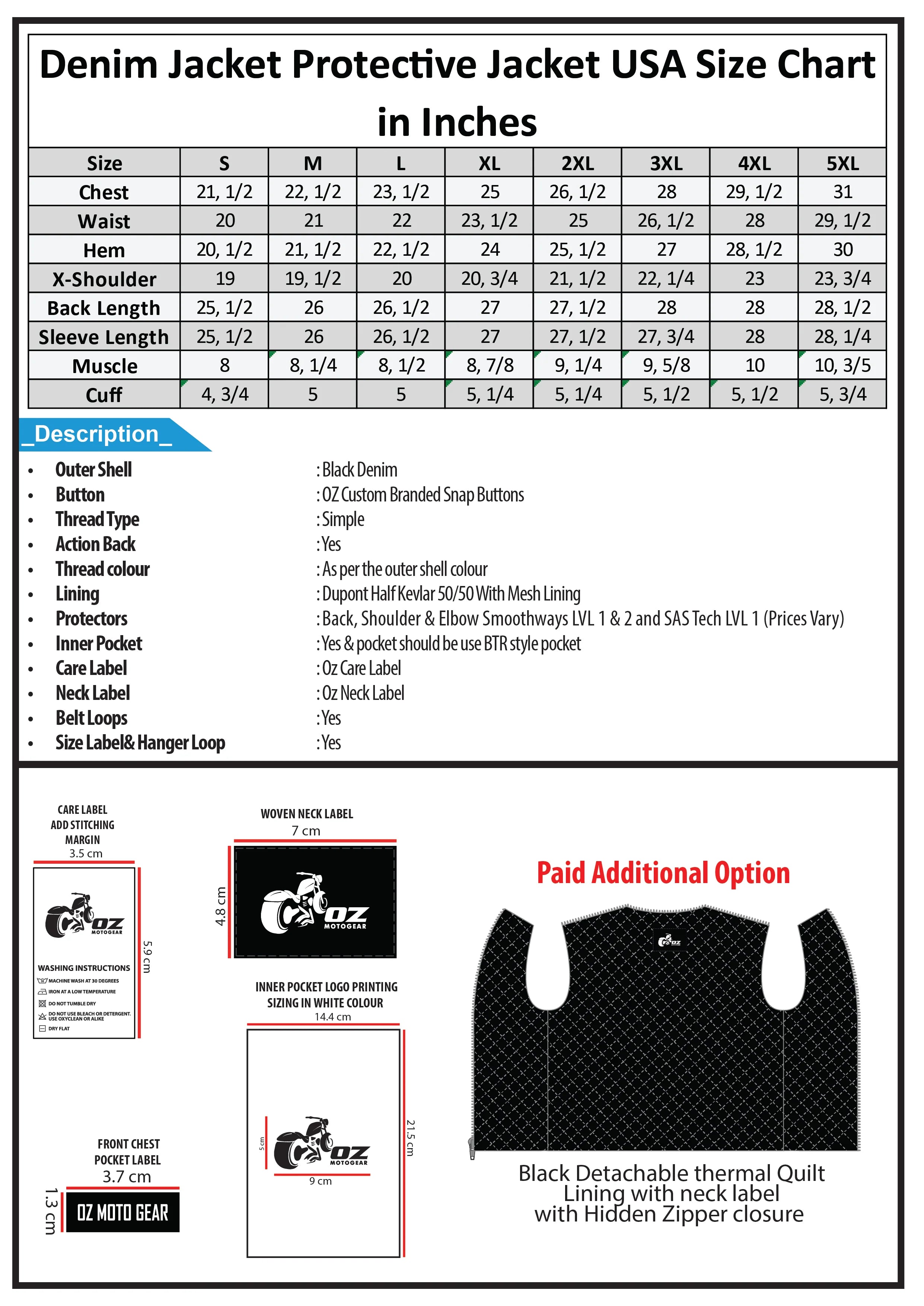 Kevlar Protective Jacket - Denim Style