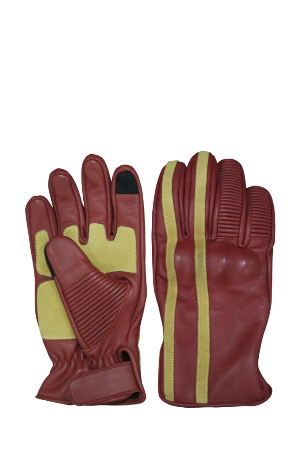 Gloves Leather Maroon - OZ MOTOGEAR