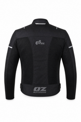 Men's Summer Motorcycle Mesh Jacket Cardura Black - Level 2 Protection - OZ MOTOGEAR
