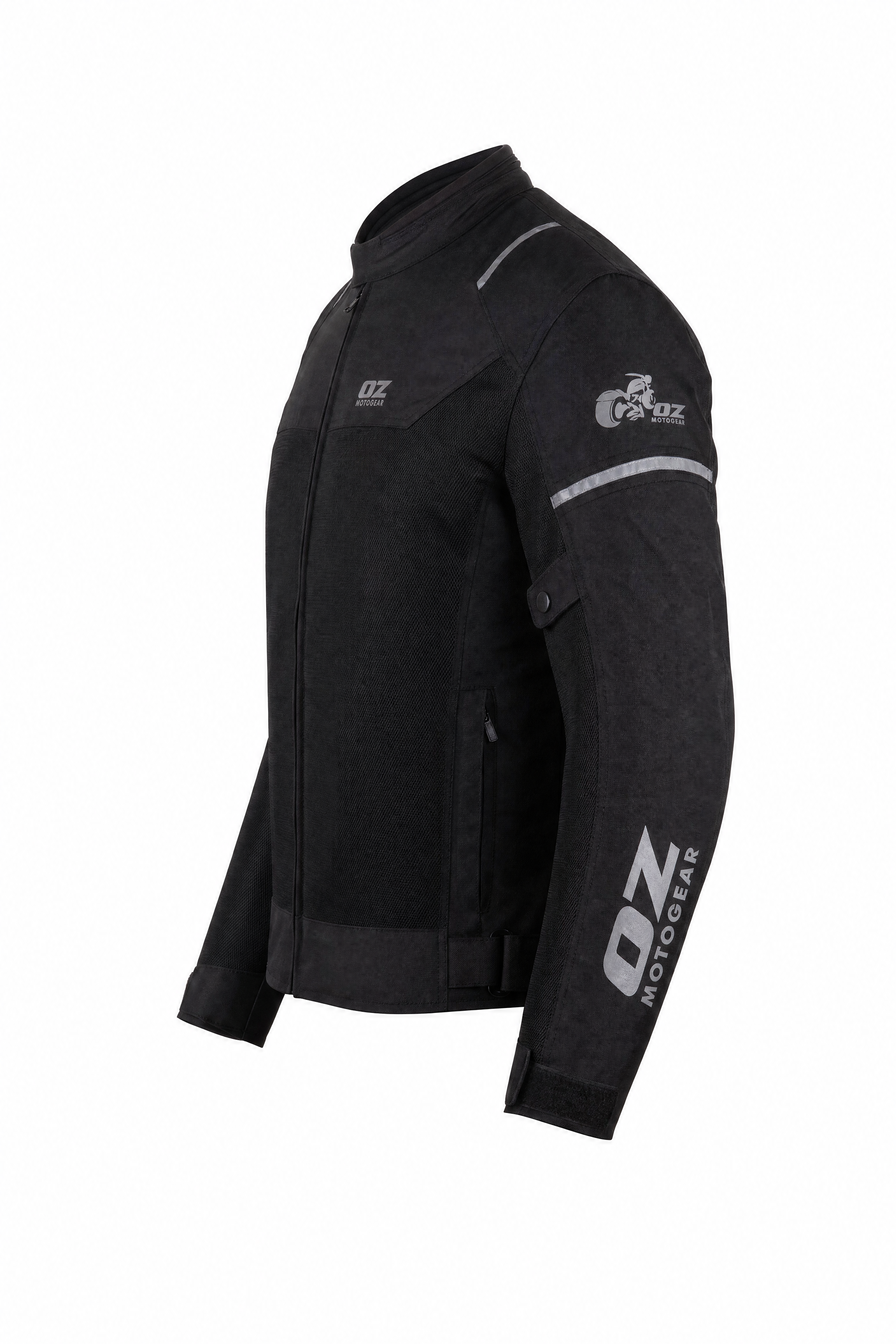 Men's Summer Motorcycle Mesh Jacket Cardura Black - Level 2 Protection - OZ MOTOGEAR