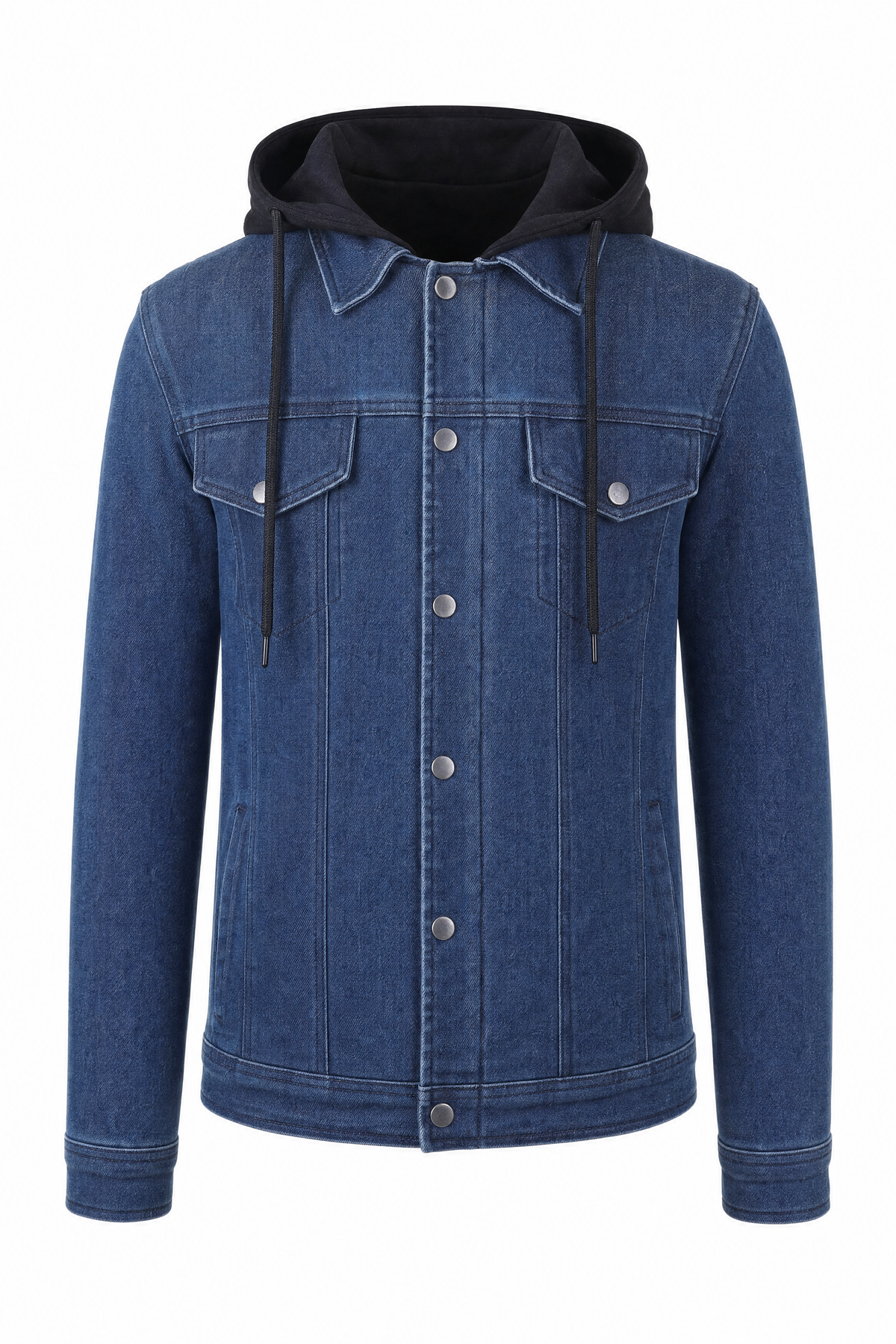 Men's Hooded Denim Jacket for Bikers Blue - OZ MOTOGEAR