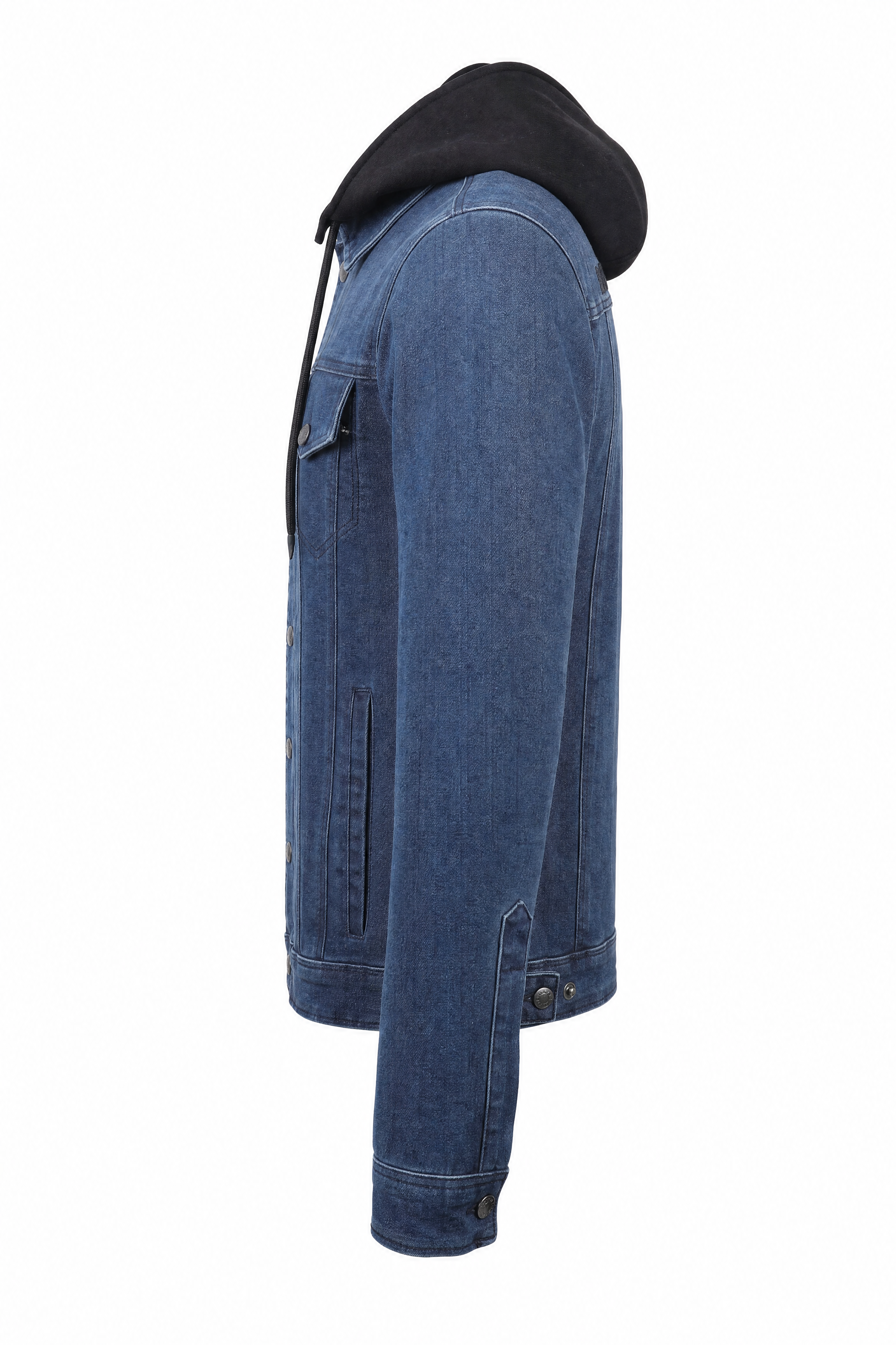 Men's Hooded Denim Jacket for Bikers Blue - OZ MOTOGEAR