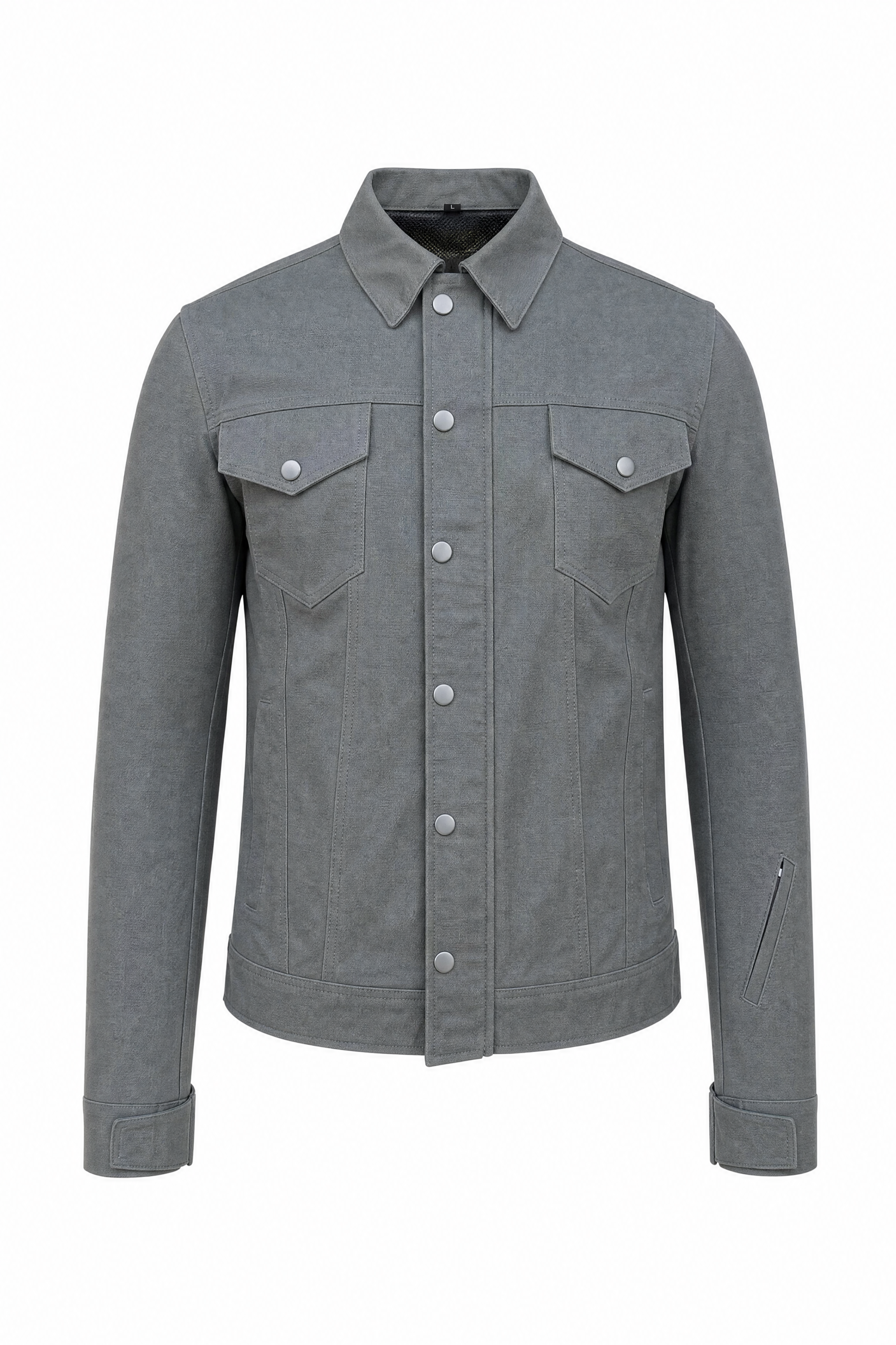 Men's Canvas Jacket Grey - OZ MOTOGEAR