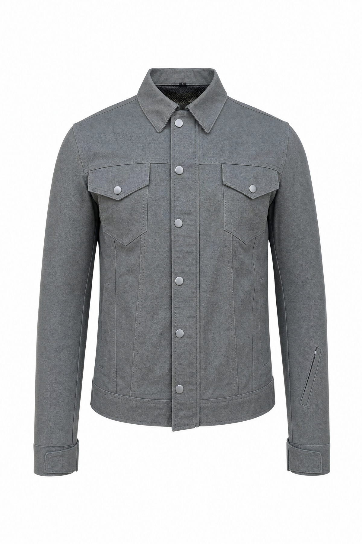 Men's Canvas Jacket Grey - OZ MOTOGEAR