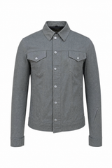 Men's Canvas Jacket Grey - OZ MOTOGEAR