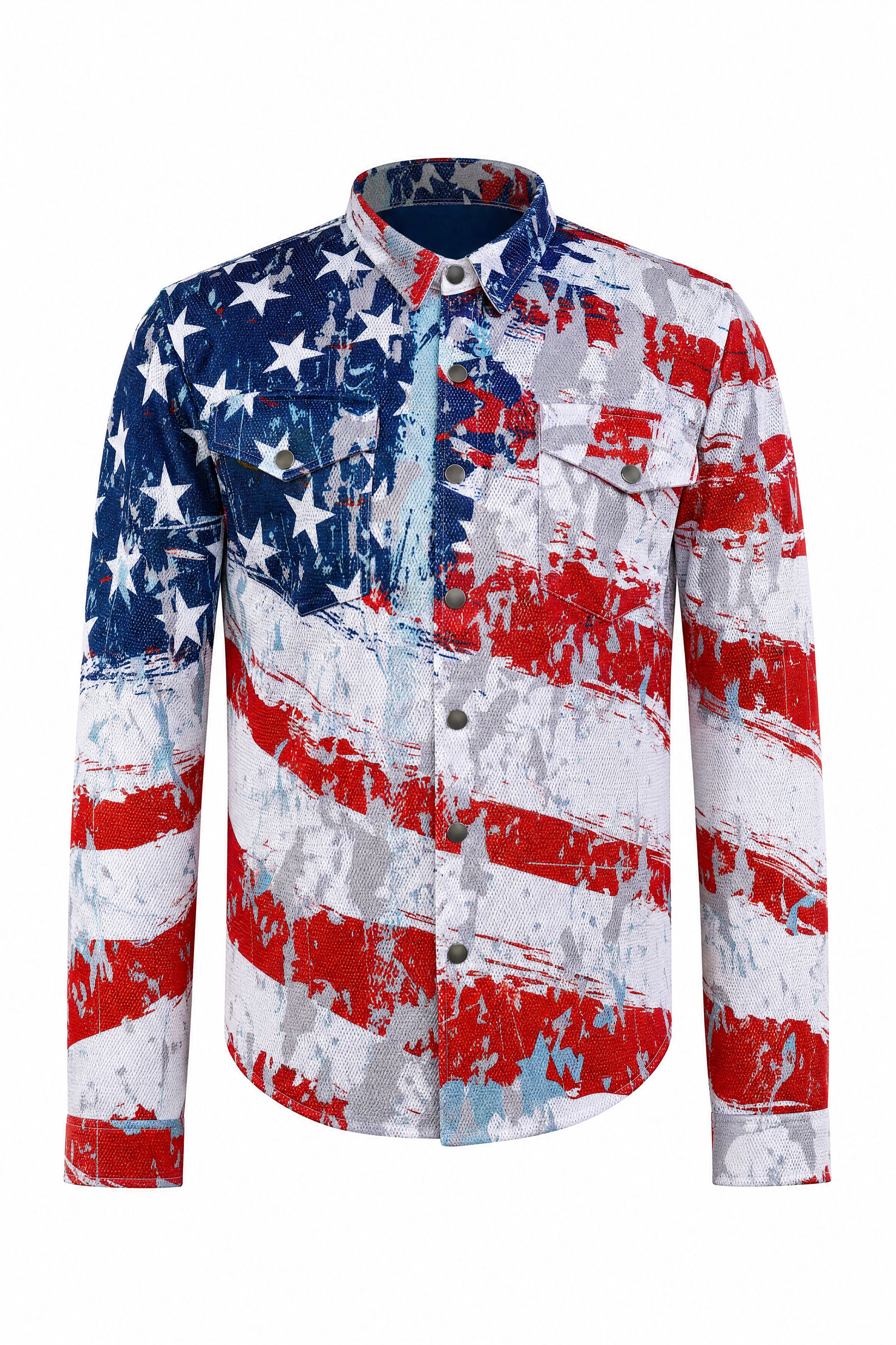 Men`s American Patriot Summer Mesh Shirt Distressed Americana - Level 2 Protection - OZ MOTOGEAR