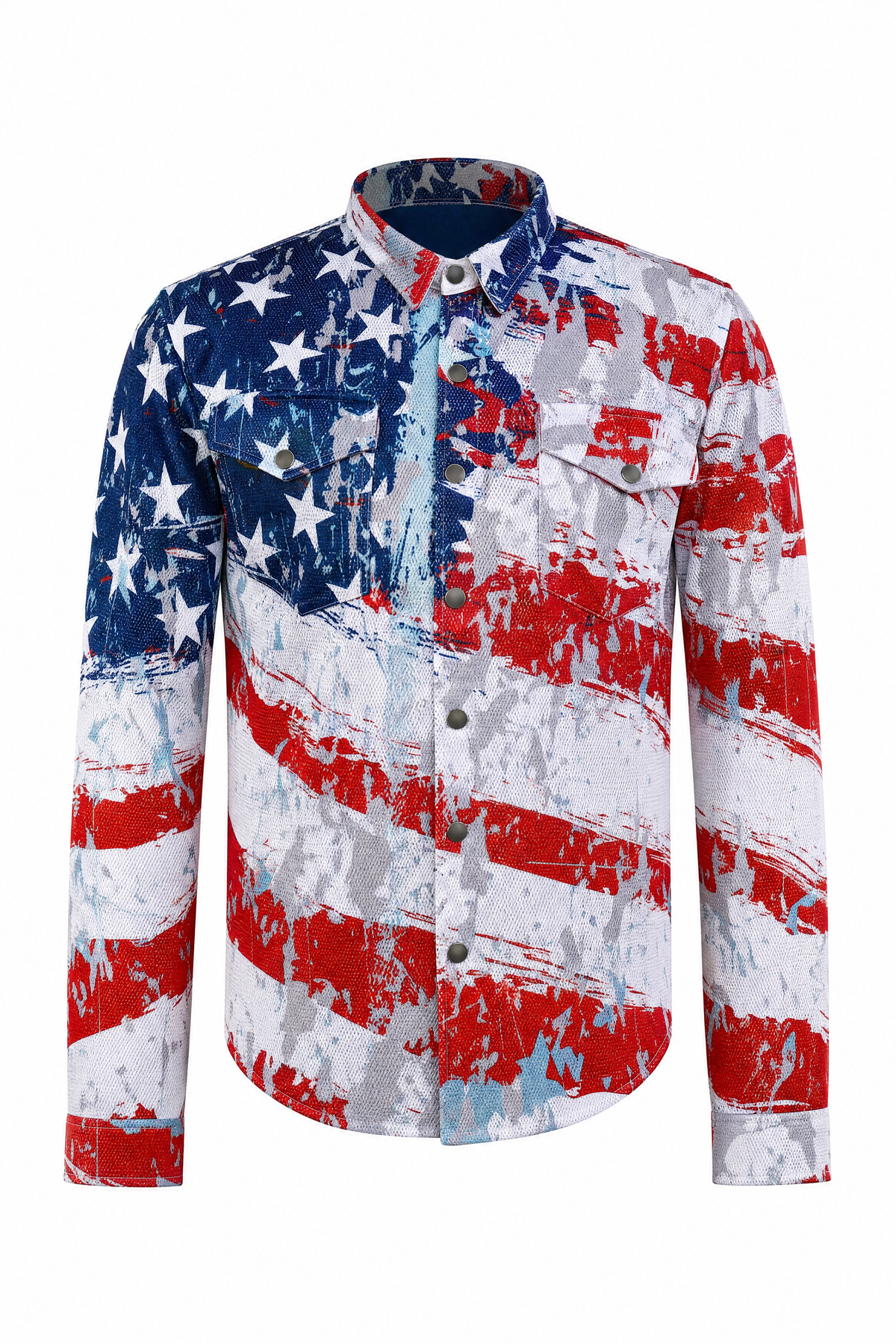 Men`s American Patriot Summer Mesh Shirt Distressed Americana - Level 2 Protection - OZ MOTOGEAR