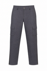 Men's Cargo Pant Cotton Twill Loose Fit Grey - OZ MOTOGEAR